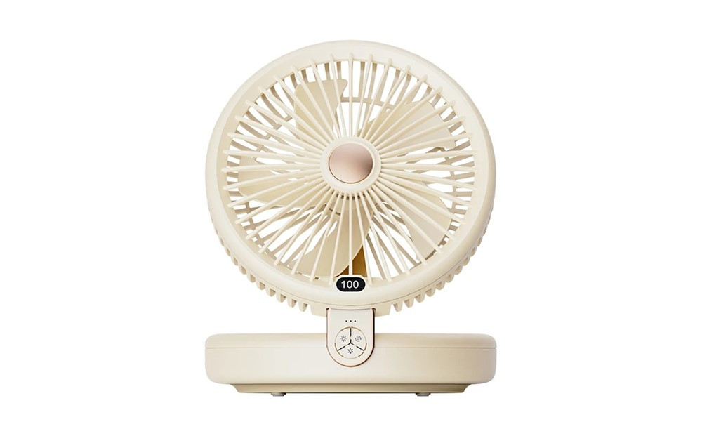 【ベージュ】扇風機 多機能 デスクランプ ファン 卓上 壁掛け 2WAY仕様 5枚羽根 6段階風量調節 自然風 小型 シールフック付き ストラップ付き 折りたたみ式 LEDライト 3段階明るさ調節 静音 USB充電式 残電量表示 暑気払い 低騒音 90日間保証付き 日本語取扱説明書