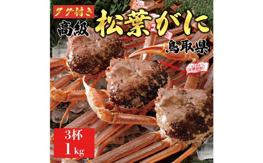 【2026年1月～2026年3月発送】特撰&nbsp;松葉がに（なま）【ブランドタグ付き】1kg超の大きいサイズ&nbsp;食べ応えあり&nbsp;特大3杯