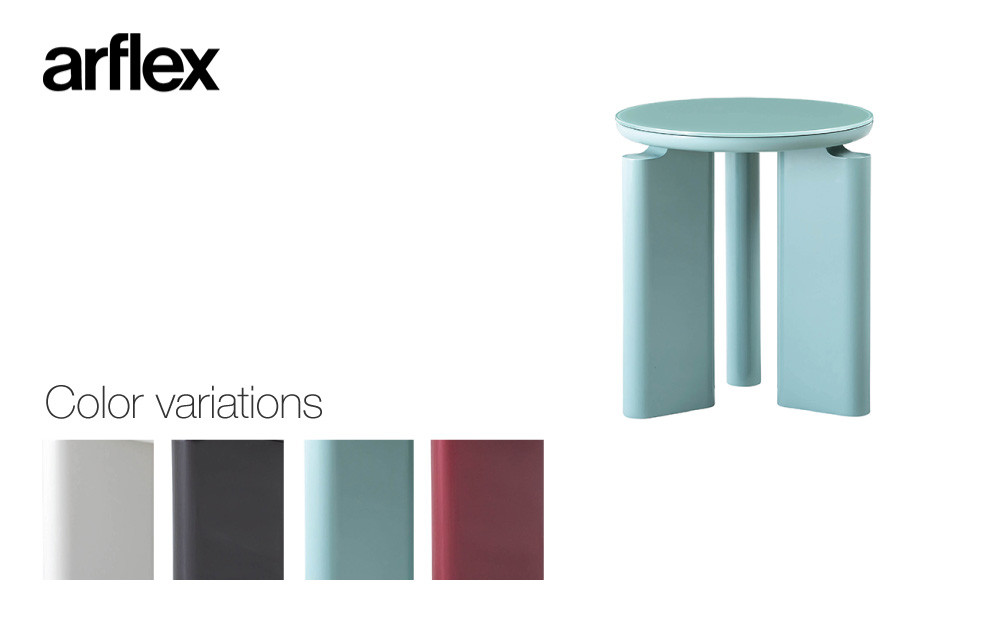 コーヒーテーブル TROCADERO 円型 Φ400 グロッシー仕上げ アイボリー_05088