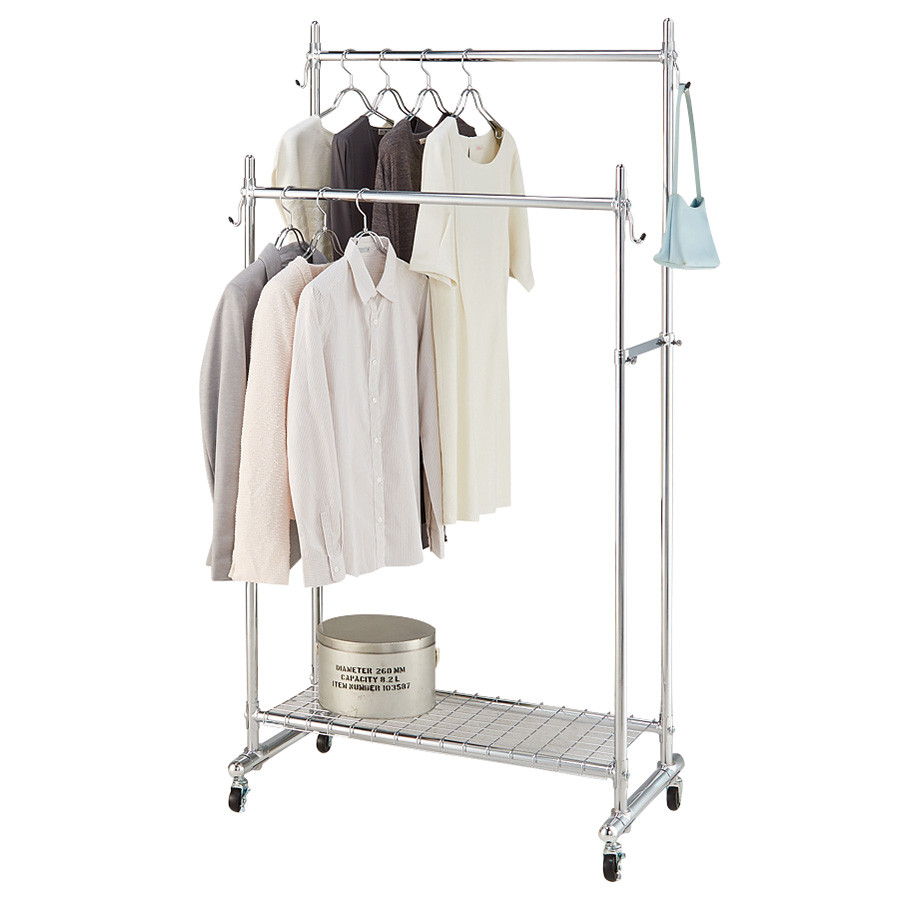 【シリーズ累計100000台突破！】プロ仕様 頑丈ハンガーラック ダブルタイプ・幅90cm_1904000017_00