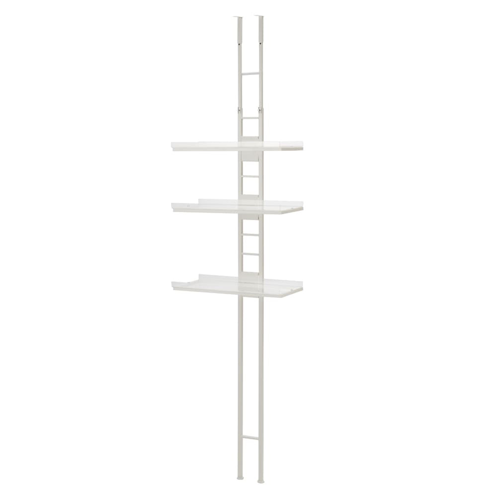 1本脚ですっきり置けるモダンランドリーラック 棚3段 幅60cm奥行31cm【ホワイト】_1904001013_03