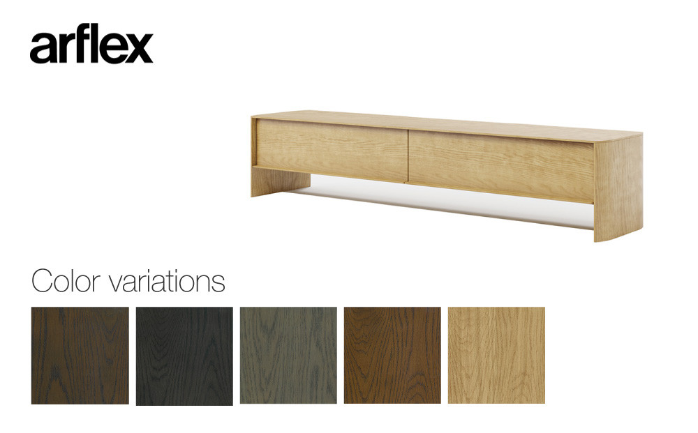 TVボード VISTA W1900 左引出し チャコールグレー_05114