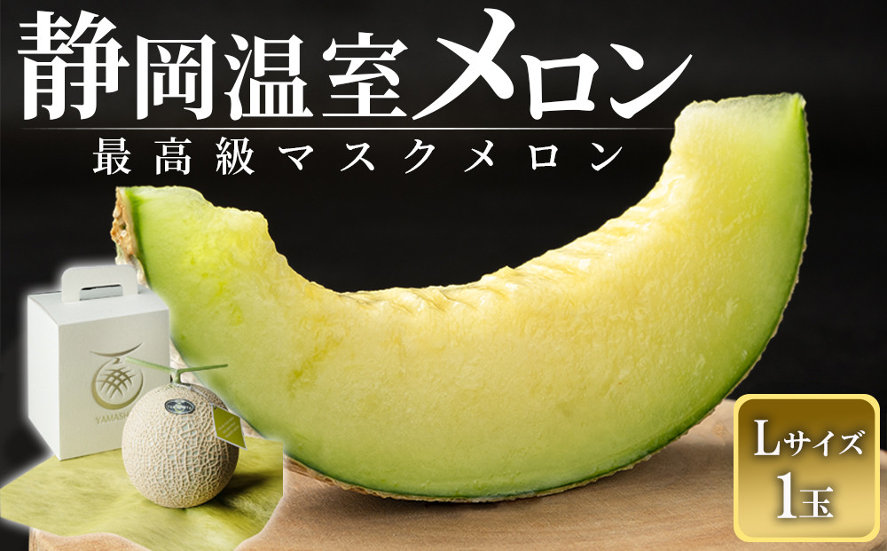 静岡温室メロン 1玉　Ｌ玉1.6kg～1.7kg 最高級のマスクメロン 山下メロン園 高級果実店に仕入るほどの自信のあるメロン ギフト メロン めろん 箱詰め フルーツ 果物  産地直送 甘いメロン 糖度 青肉