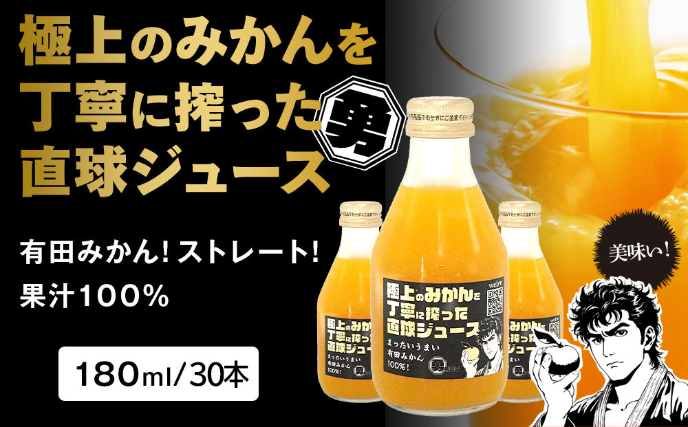 極上のみかんを丁寧に搾った直球ジュース 180ml 30本 みかんジュース 勇希農園