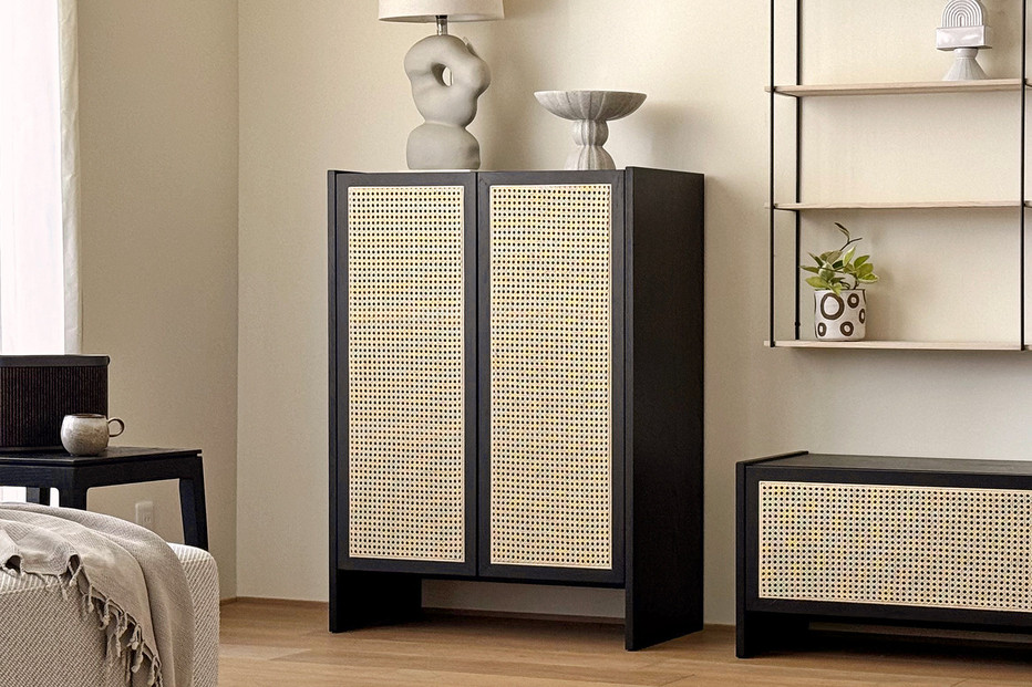 【開梱設置】高野木工&nbsp;ブレス&nbsp;80キャビネット&nbsp;ブラック【10年保証】