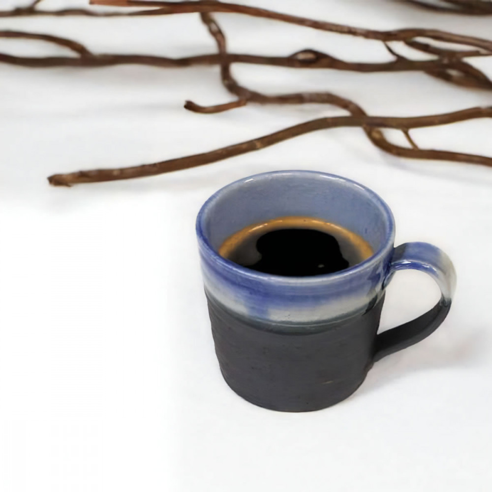 信楽焼 陶器製 ブルーベリー切立マグカップ