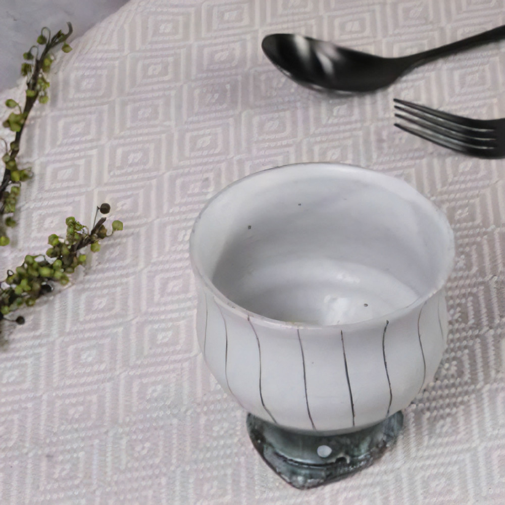 信楽焼 山逢いシリーズ ゴブレット / 立ち湯呑み（青ライン）