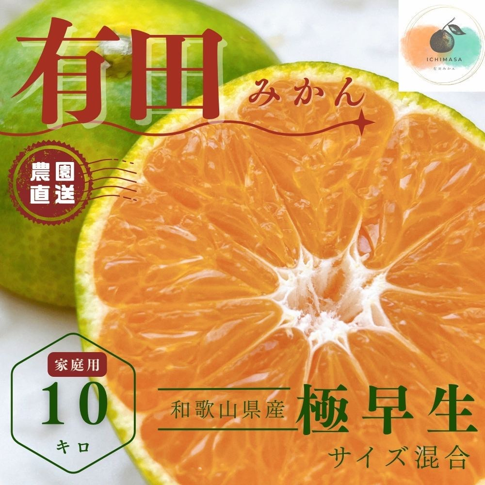 【ふるさと納税】有田みかん&nbsp;極早生&nbsp;10kg&nbsp;家庭用&nbsp;S～２Lサイズ&nbsp;混合&nbsp;【2025年10月下旬～11月頃発送】&nbsp;&nbsp;&nbsp;柑橘&nbsp;フルーツ&nbsp;みかん&nbsp;産地直送&nbsp;お取り寄せ&nbsp;送料無料