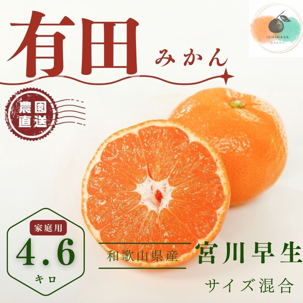 【ふるさと納税】【先行予約】有田みかん 早生 温州みかん 4.6kg（箱込み5kg） 家庭用 S～２Lサイズ 混合 柑橘 フルーツ みかん 産地直送 お取り寄せ 送料無料 温州ミカン