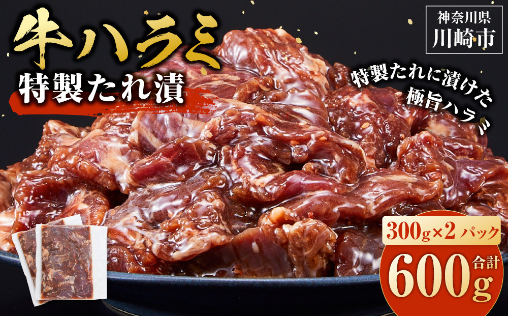 ＜訳あり＞牛ハラミ　特製たれ漬　0.6kg【1月発送】