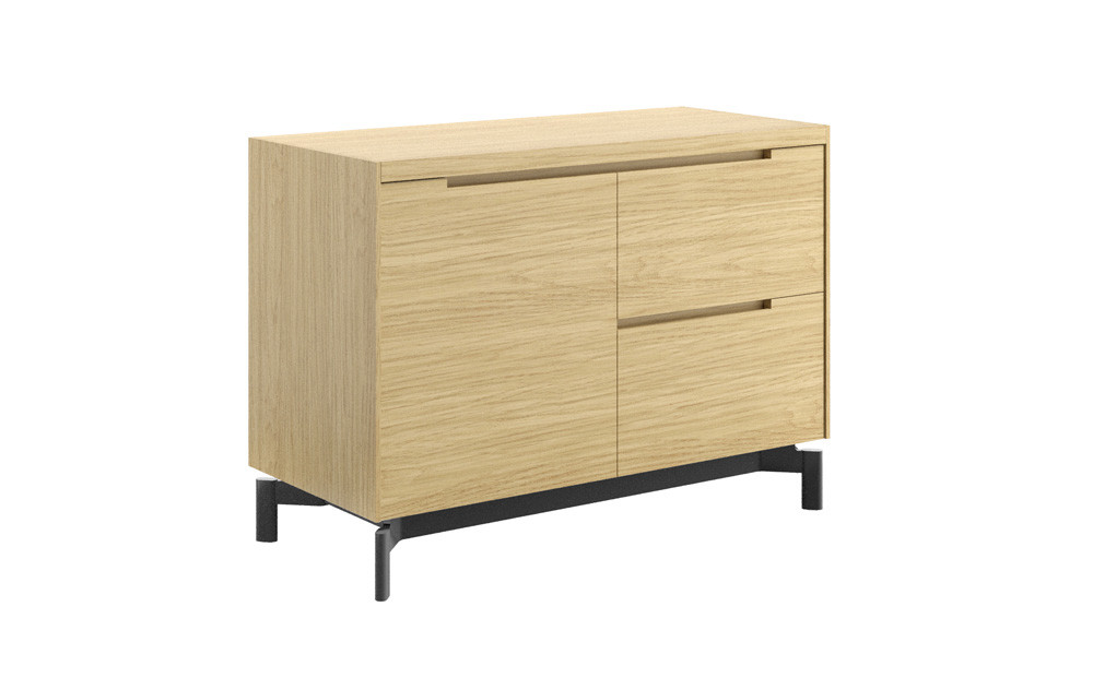 キャビネット&nbsp;ASC&nbsp;片開き扉＋2段引出し&nbsp;＜脚＞メタリックグレー&nbsp;スーパークリア_05180