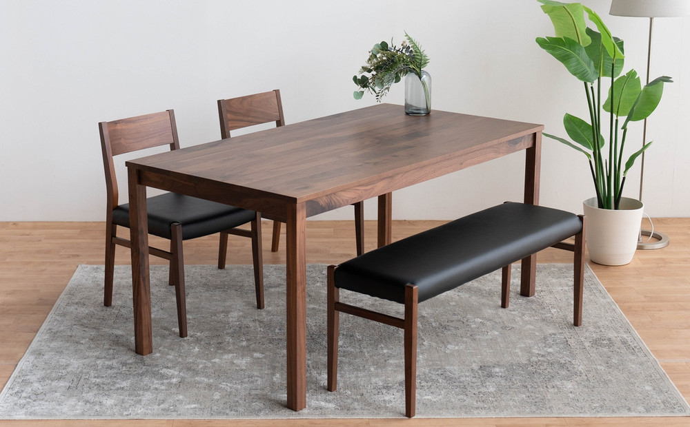 DT01&nbsp;DC01&nbsp;BC01&nbsp;4点&nbsp;ダイニングセット&nbsp;ウォールナット&nbsp;オールマイティブラック&nbsp;テーブル&nbsp;椅子&nbsp;ベンチ