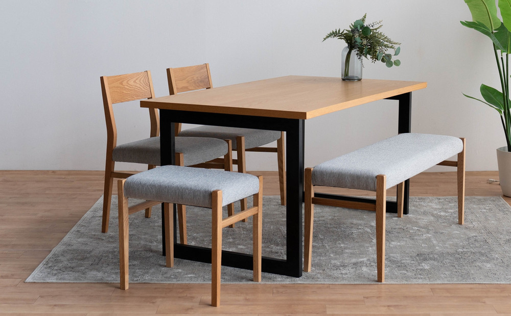 DT02&nbsp;DC01&nbsp;BC01&nbsp;ST01&nbsp;5点&nbsp;ダイニングセット&nbsp;オーク&nbsp;アネルカグレー&nbsp;テーブル&nbsp;椅子&nbsp;ベンチ&nbsp;スツール