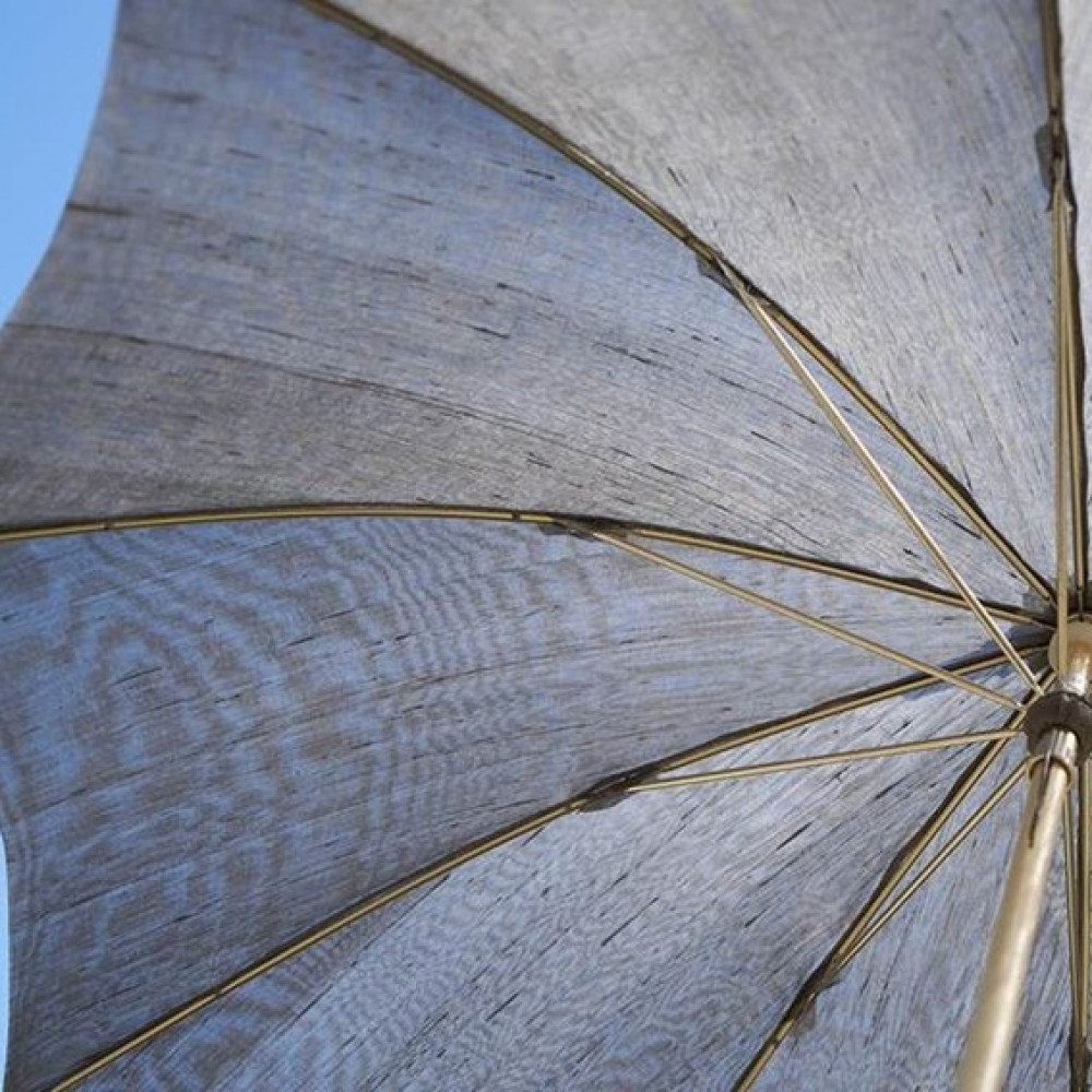 【南砺市】松井機業「城端しけ絹」しけ絹の日傘（麻炭）◆受注生産 ご注文後2〜3ヶ月