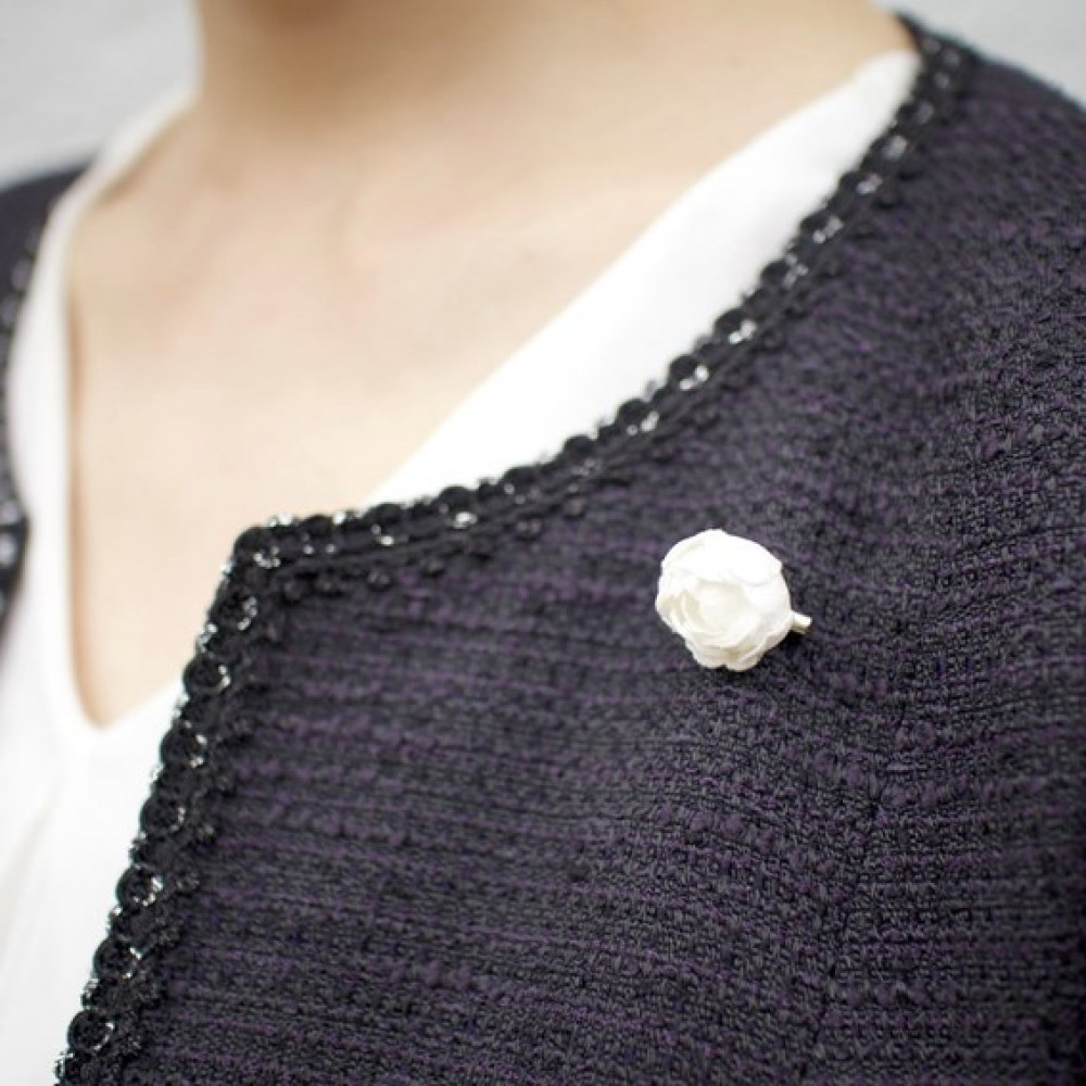 【南砺市】松井機業「城端しけ絹」しけ絹の小さなブローチ