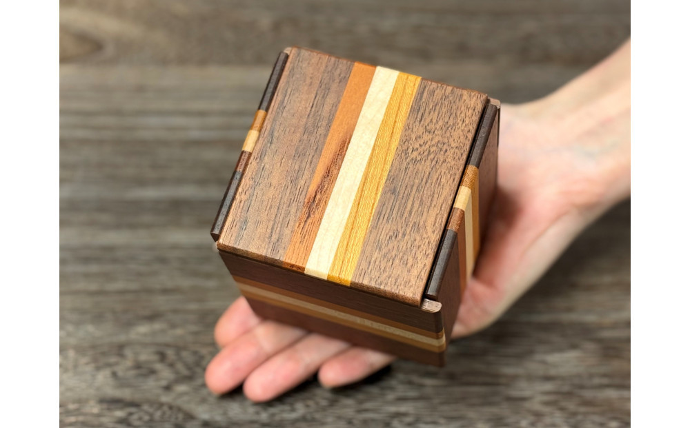 箱根寄木細工 新秘密箱III】新しい形の秘密箱 からくり箱【 小物入れ