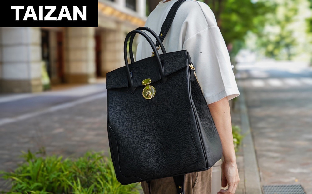 【黒】リュック兼トートバッグ&nbsp;高級&nbsp;完全ハンドメイド&nbsp;KABUTO_V30&nbsp;TAIZAN