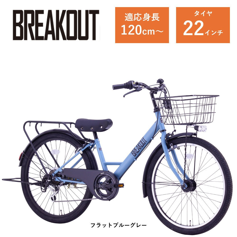 【サカイサイクル】子ども自転車22インチ&nbsp;ブレイクアウト・ジュニアBRO226HDA　フラットブルーグレー