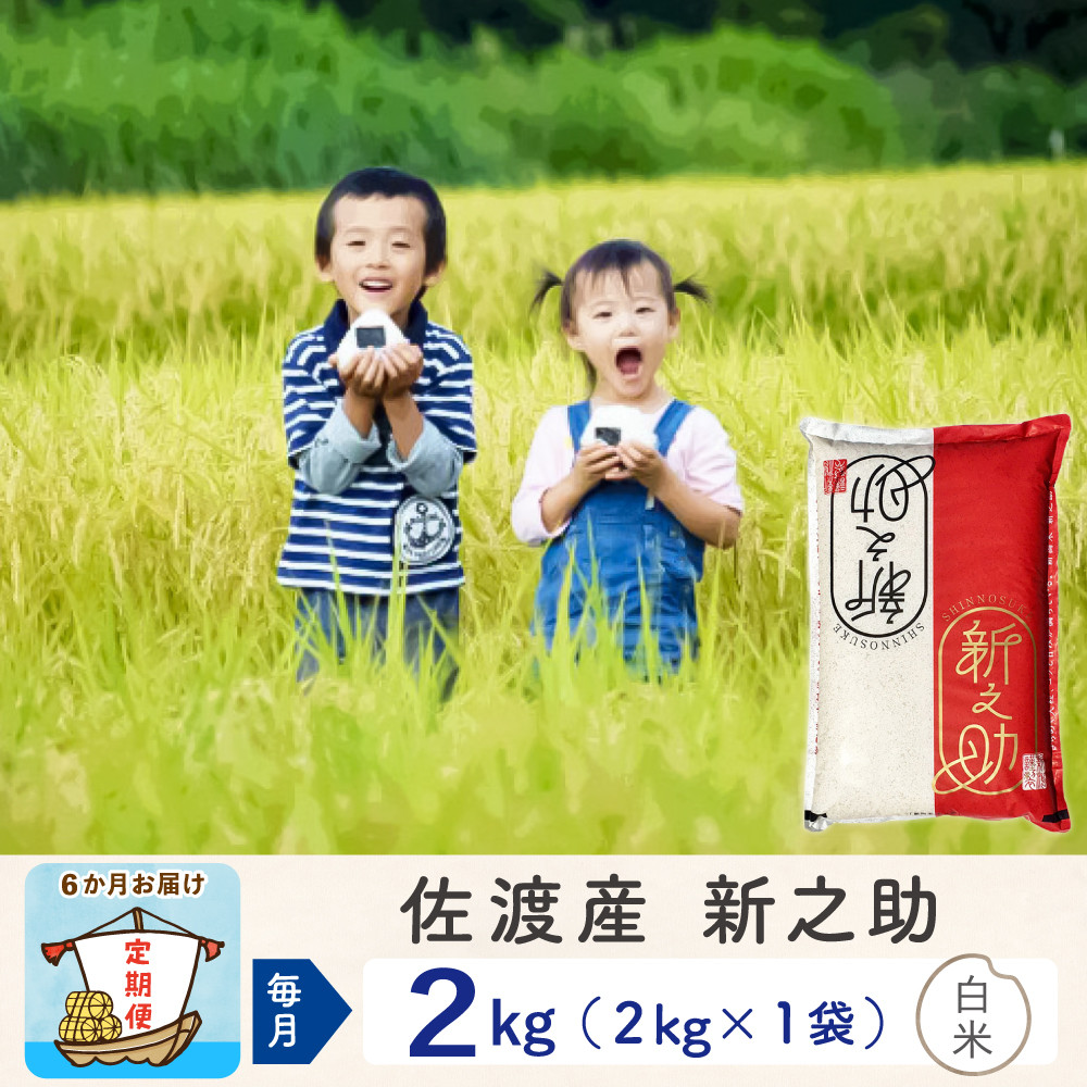 【6か月定期便】佐渡島産&nbsp;新之助&nbsp;白米2Kg&nbsp;令和7年
