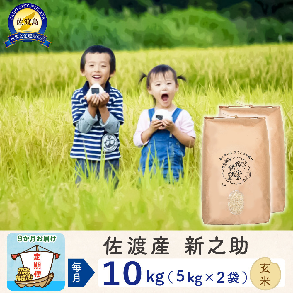 【新米予約&nbsp;9か月定期便】佐渡島産&nbsp;新之助&nbsp;玄米10Kg&nbsp;令和7年