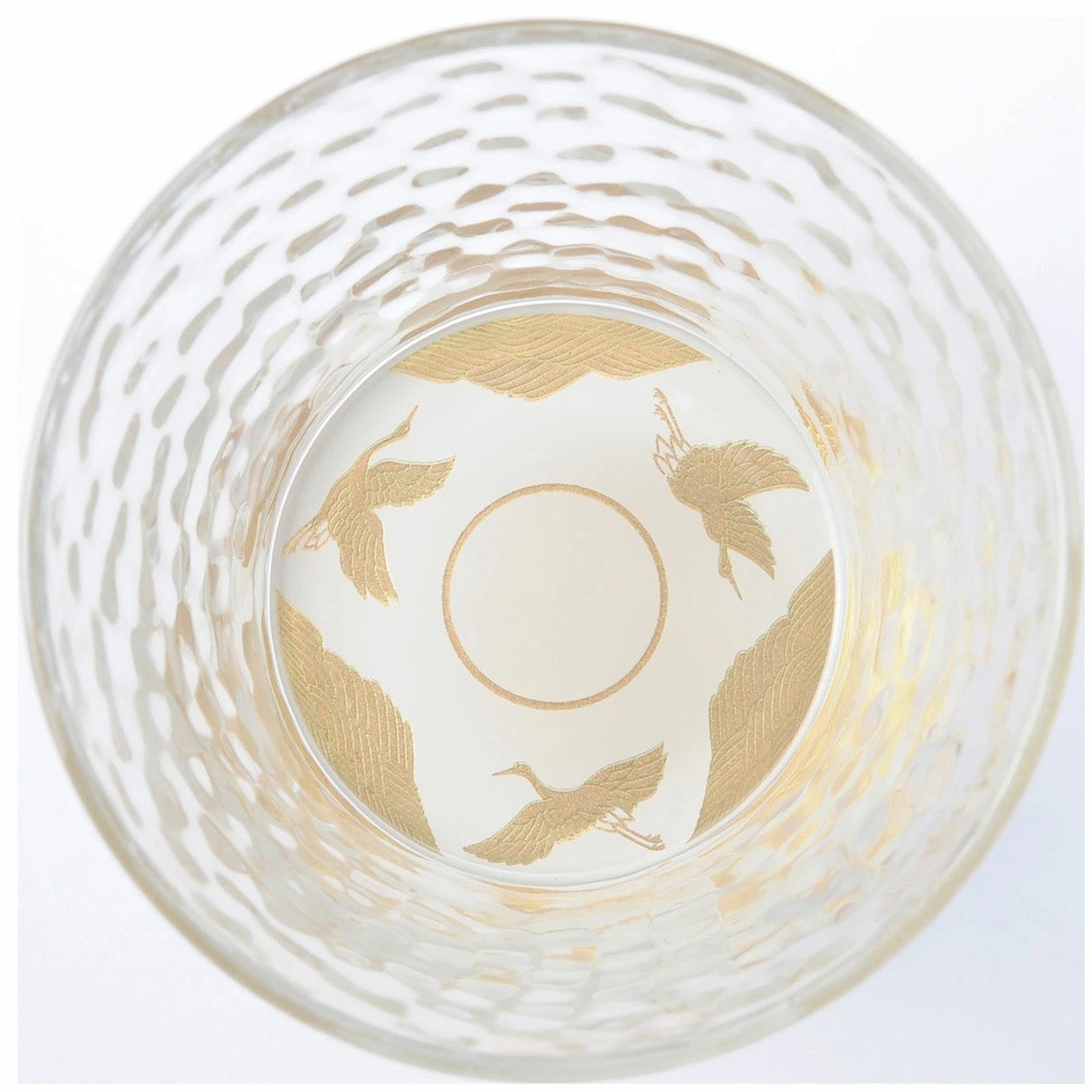 みよし漆器本舗&nbsp;紀州塗り&nbsp;ぬりもん&nbsp;de&nbsp;Verre&nbsp;フリーグラス&nbsp;蒔絵&nbsp;万葉鶴&nbsp;単品&nbsp;白&nbsp;250ml