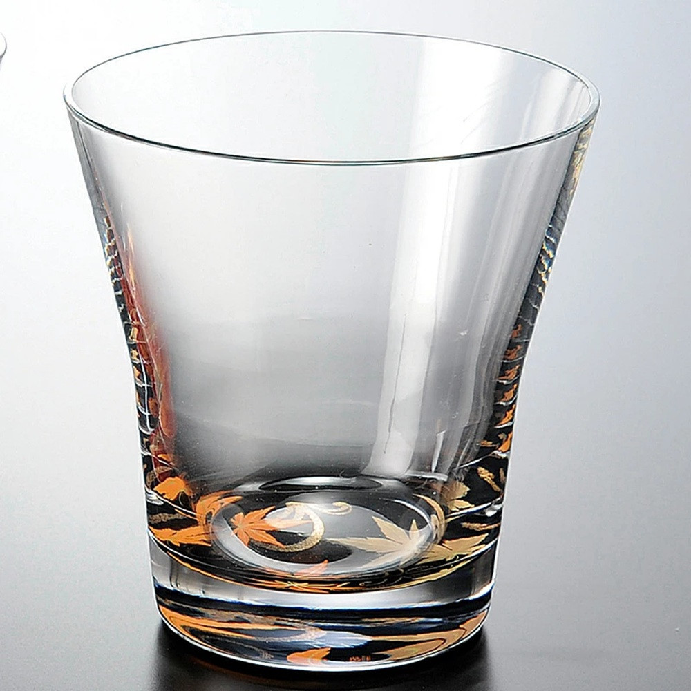 みよし漆器本舗&nbsp;紀州塗り&nbsp;ぬりもん&nbsp;de&nbsp;Verre&nbsp;フリーグラス&nbsp;紅葉&nbsp;黒&nbsp;210ml