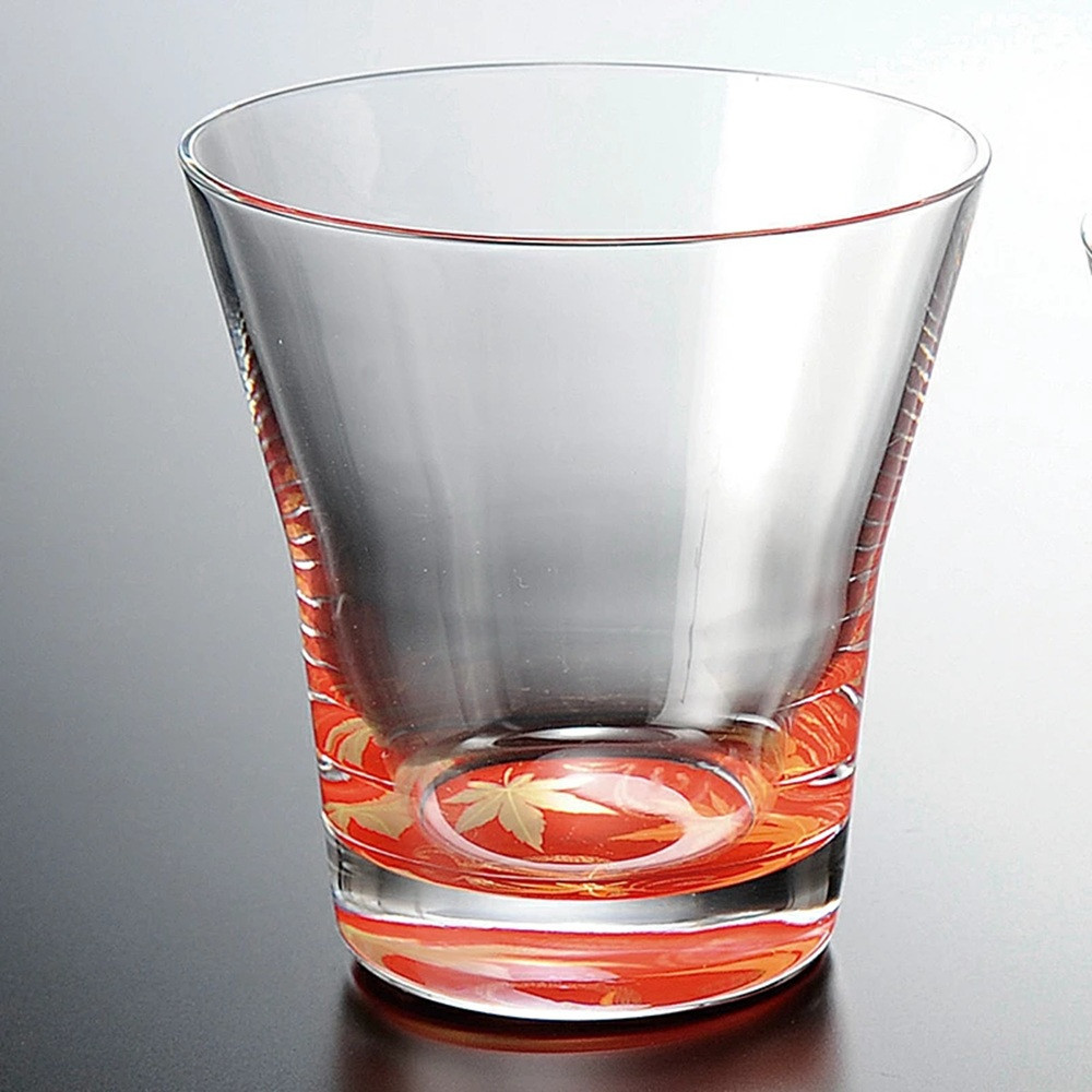 みよし漆器本舗&nbsp;紀州塗り&nbsp;ぬりもん&nbsp;de&nbsp;Verre&nbsp;フリーグラス&nbsp;紅葉&nbsp;赤&nbsp;210ml
