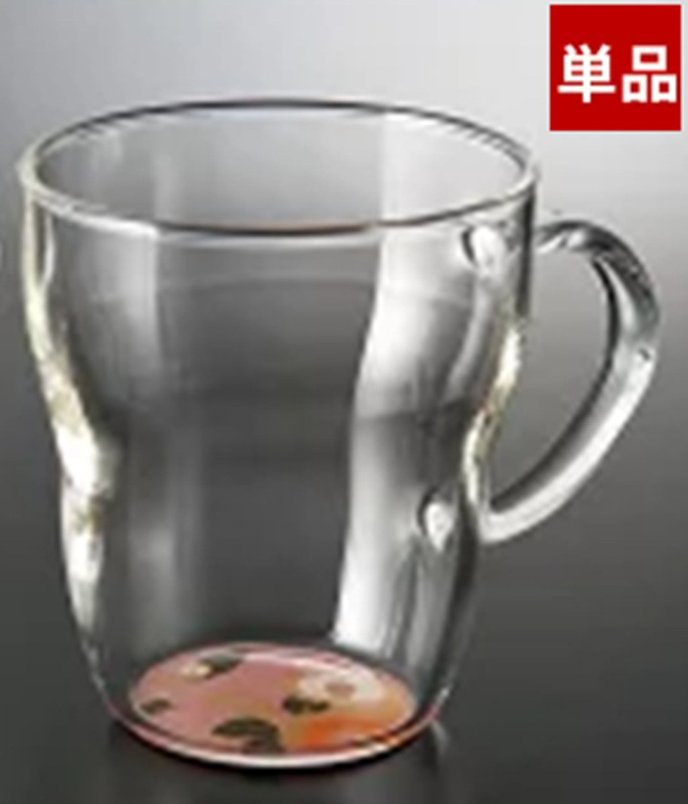 みよし漆器本舗&nbsp;ぬりもん&nbsp;de&nbsp;Verre&nbsp;耐熱マグカップ&nbsp;蒔絵&nbsp;単品&nbsp;ピンク&nbsp;330ml