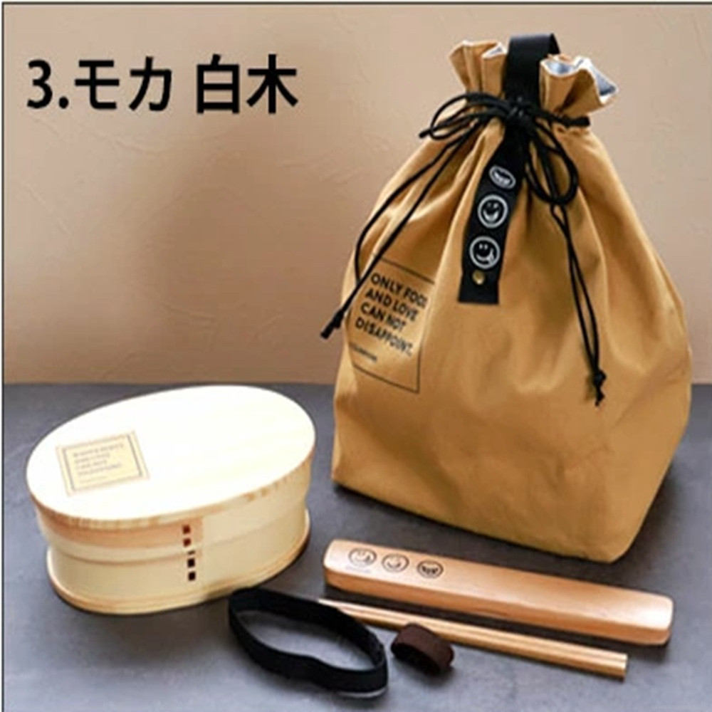 みよし漆器本舗&nbsp;曲げわっぱ&nbsp;6点セット&nbsp;英字ロゴお弁当箱&nbsp;600ml&nbsp;約17.5×11.5×高さ6.5cm&nbsp;小判型&nbsp;弁当箱&nbsp;1段&nbsp;セット&nbsp;杉&nbsp;モカ&nbsp;白木