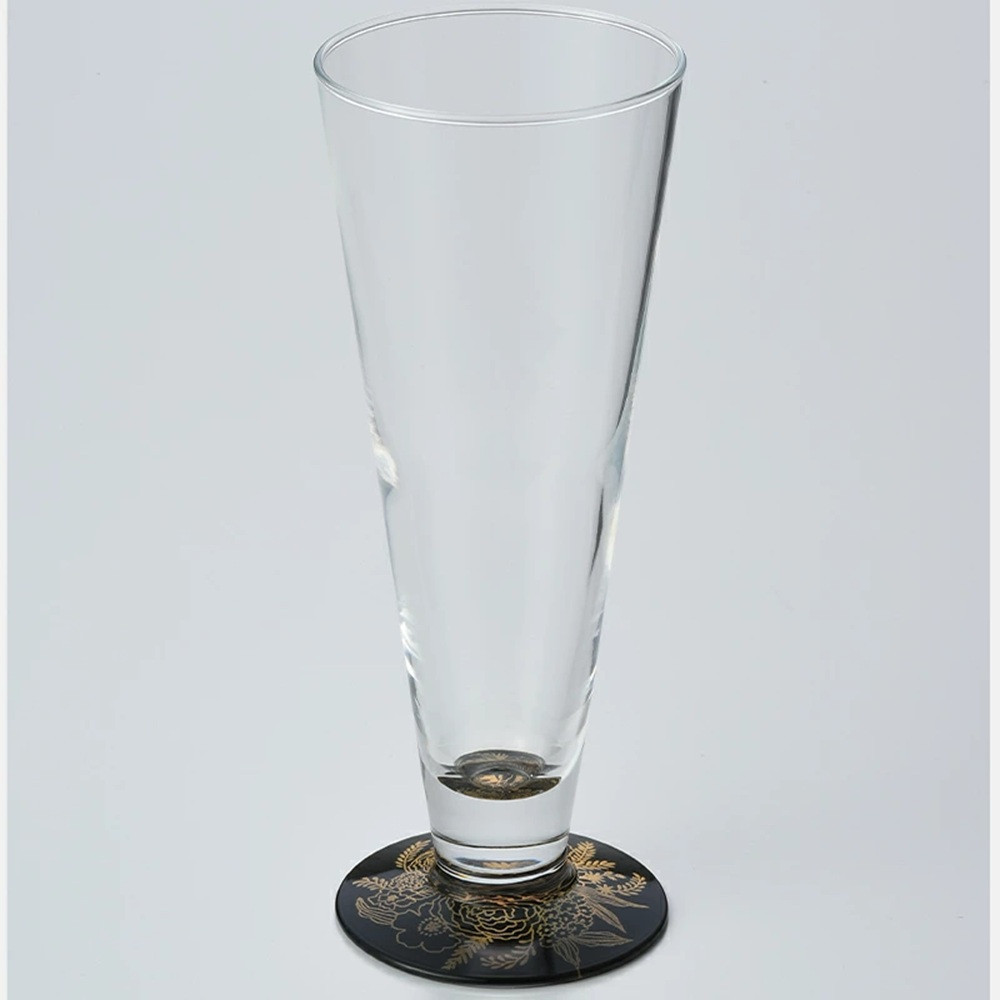 みよし漆器本舗&nbsp;紀州塗り&nbsp;ぬりもん&nbsp;de&nbsp;Verre&nbsp;ピルスナーグラス&nbsp;金&nbsp;ボタニカル&nbsp;285ml
