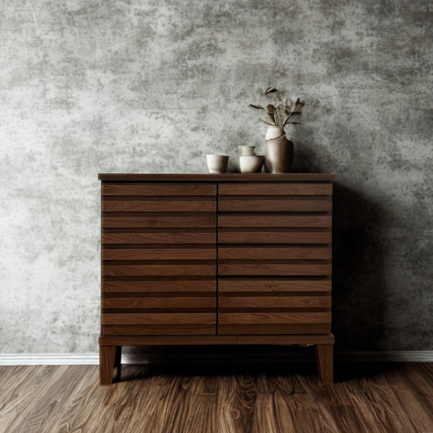 大川家具&nbsp;幅80cm&nbsp;サイドボード&nbsp;-saison-セゾン【ウォールナット】