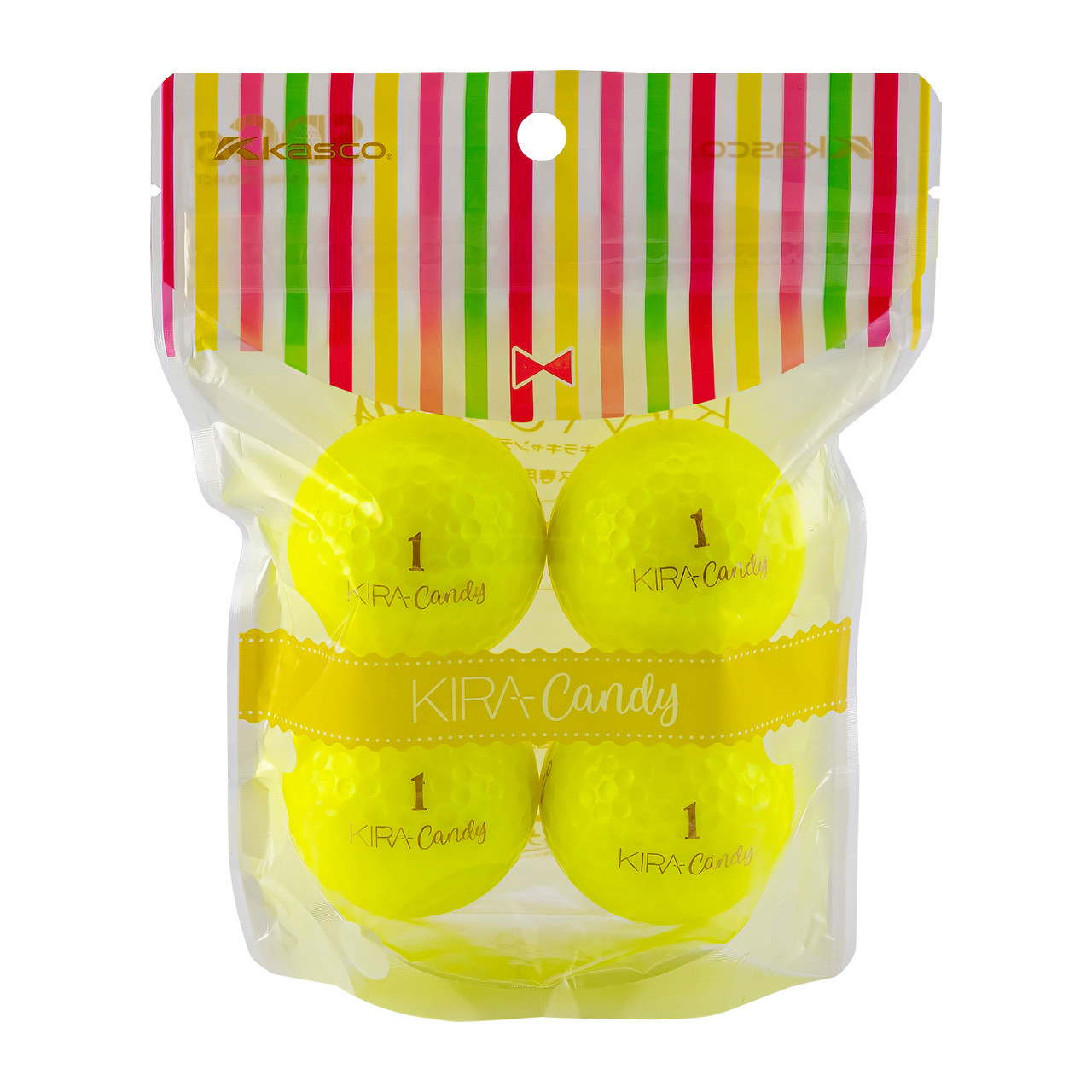 ゴルフボール KIRA candy イエロー 12球入 (4個×3袋）レディース キャスコ kasco