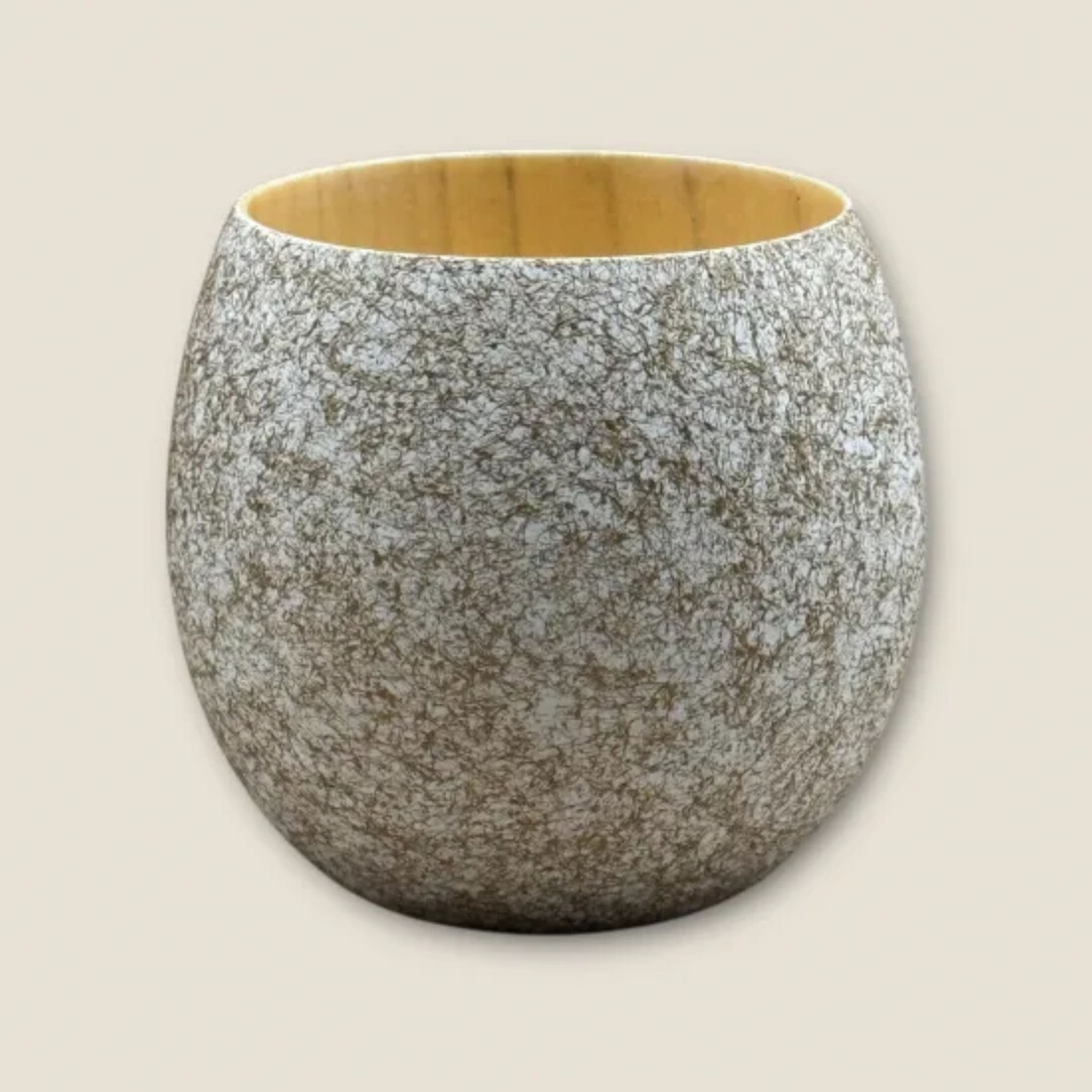 木製 エッグカップ 乱糸マット仕上げ 純白［NF121］