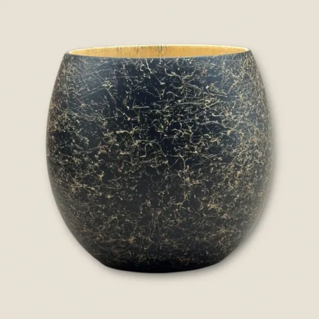 木製 エッグカップ 乱糸マット仕上げ 漆黒［NF119］