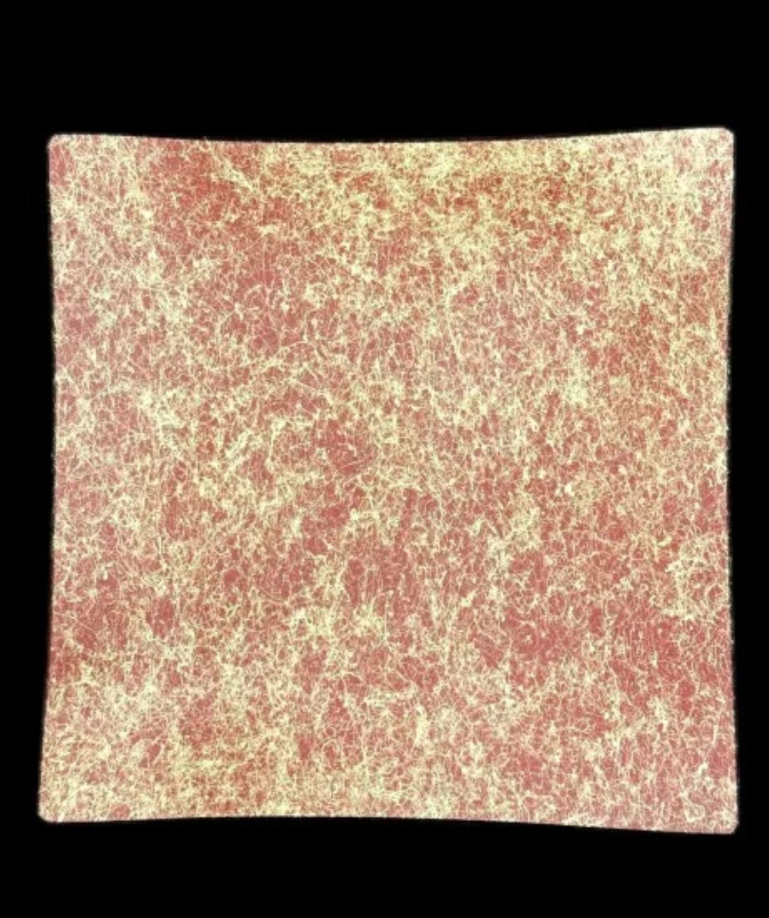 波スクエアプレート S 乱糸(マット仕上げ)本朱［NF82］