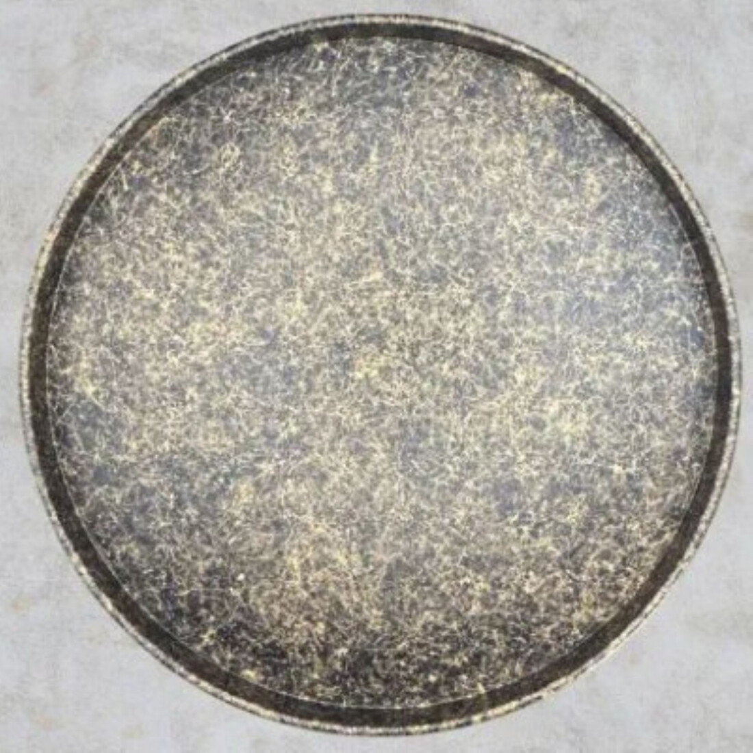 木製 丸トレイ 乱糸 (マット仕上げ) 漆黒［NF68］