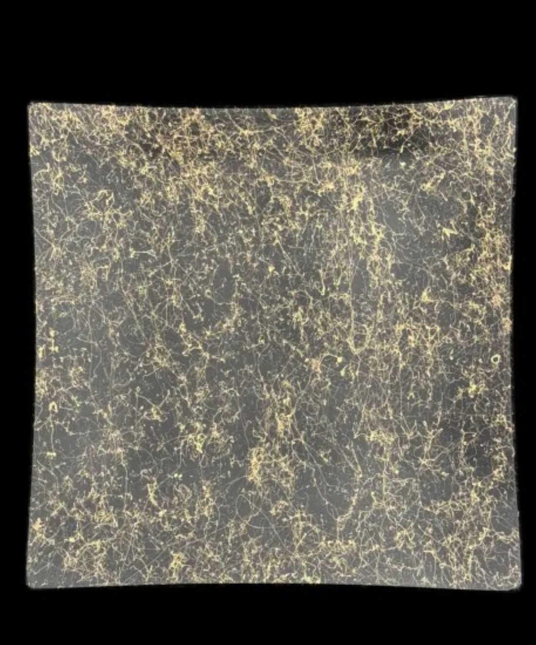 波スクエアプレート&nbsp;L&nbsp;乱糸(マット仕上げ)漆黒［NF125］