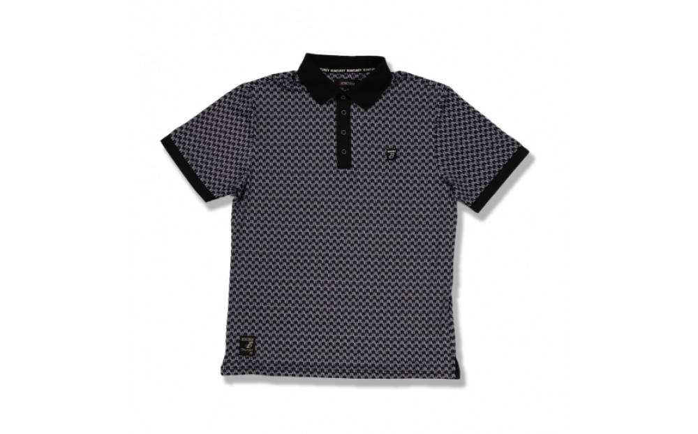 BUNCUREY　ゴルフウェア　モノグラム半袖ポロシャツ（BM23SS-01-006）ブラック／サイズ6