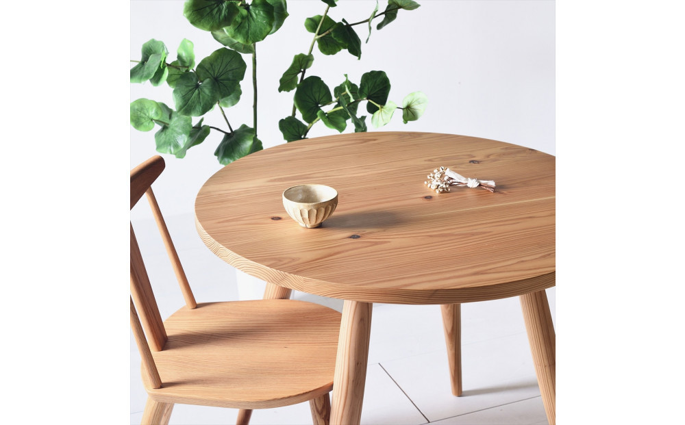 木の香かおる国産杉の丸テーブル」】木の香ラウンドテーブル 85Φ