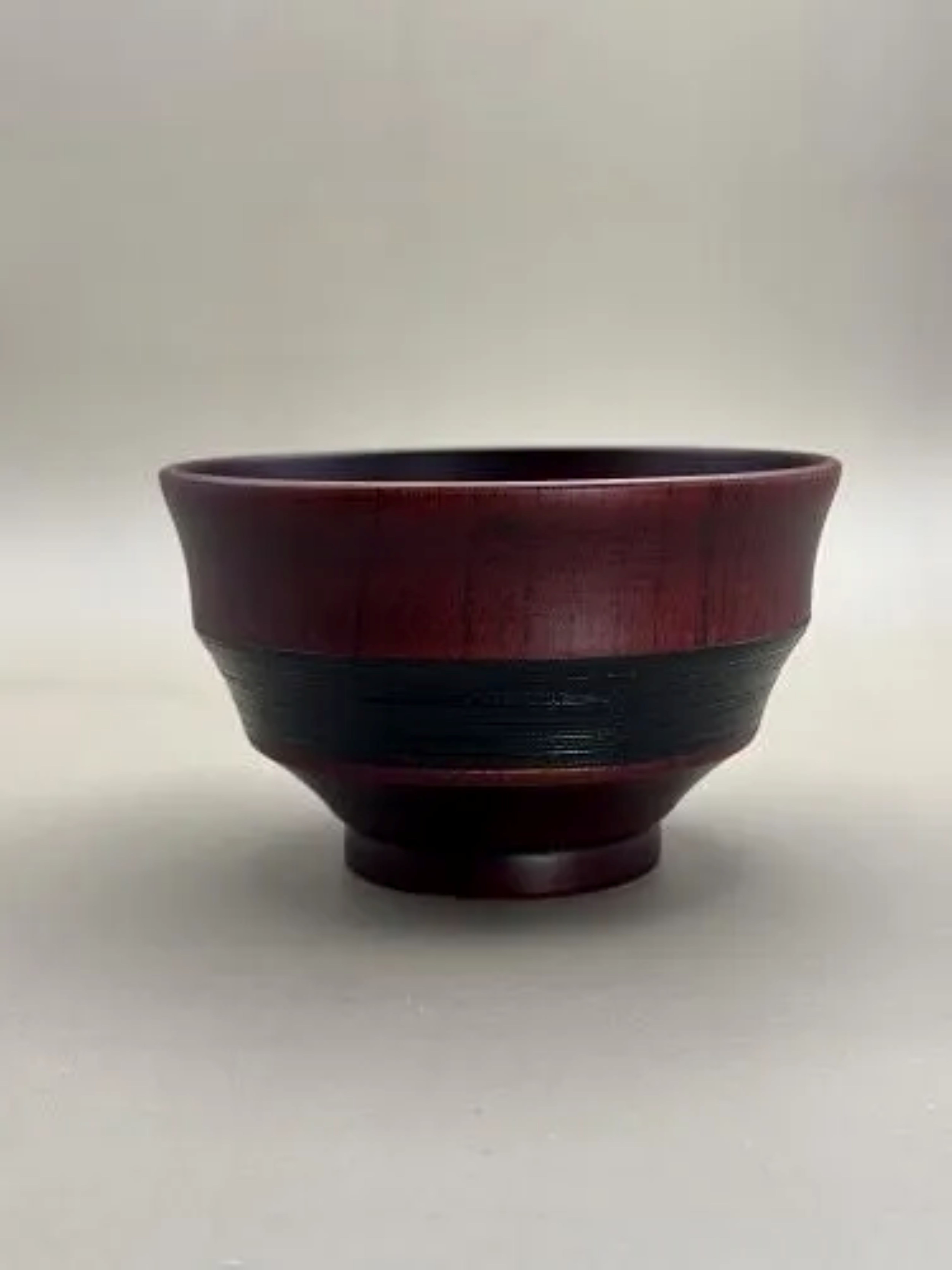 筋刷毛目椀 朱漆