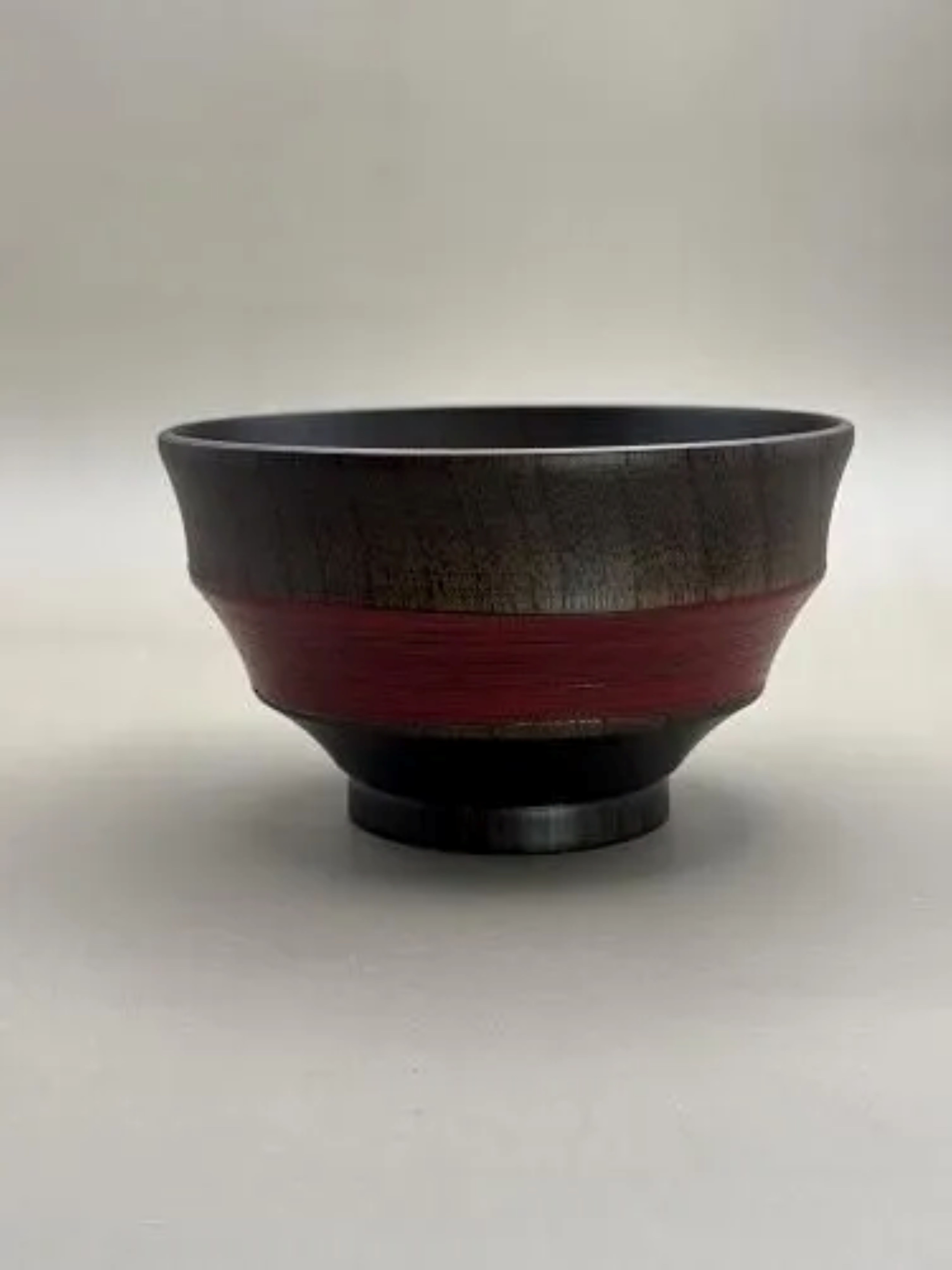 筋刷毛目椀 黒漆