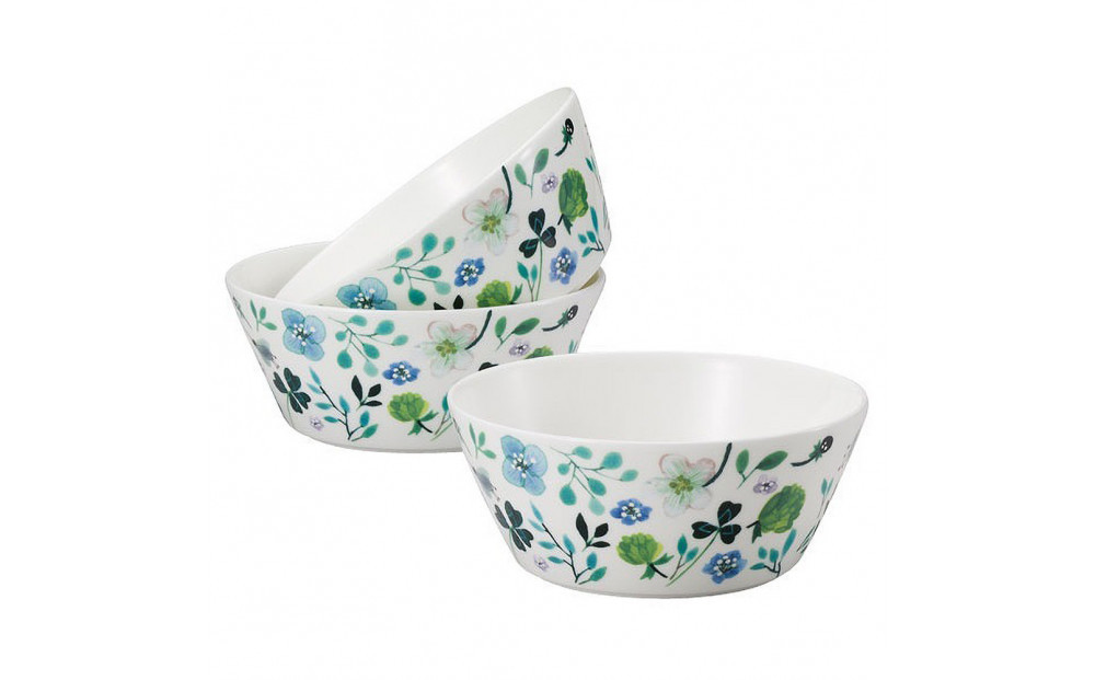 ナルミ&nbsp;アンナエミリア&nbsp;ボウル&nbsp;(クローバーガーデン)&nbsp;14cm&nbsp;3点セット&nbsp;51854-23166P