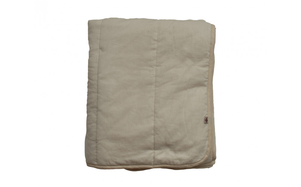 綿入りガーゼキルトケット　シングル（カフェオレ・ベージュ）