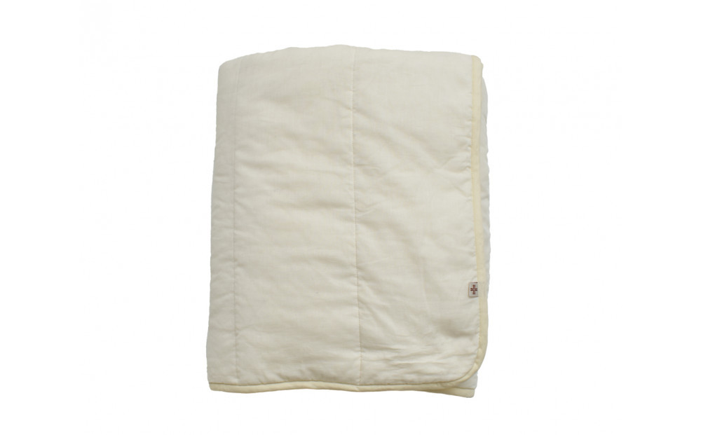 綿入りガーゼキルトケット　シングル（ナチュラル・アイボリー）