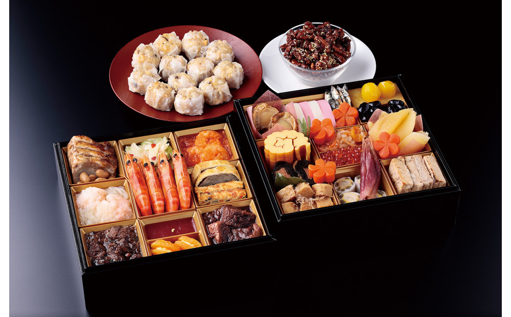 崎陽軒和洋中おせち二段重 限定シウマイ・クルミの飴炊き付（4人前）