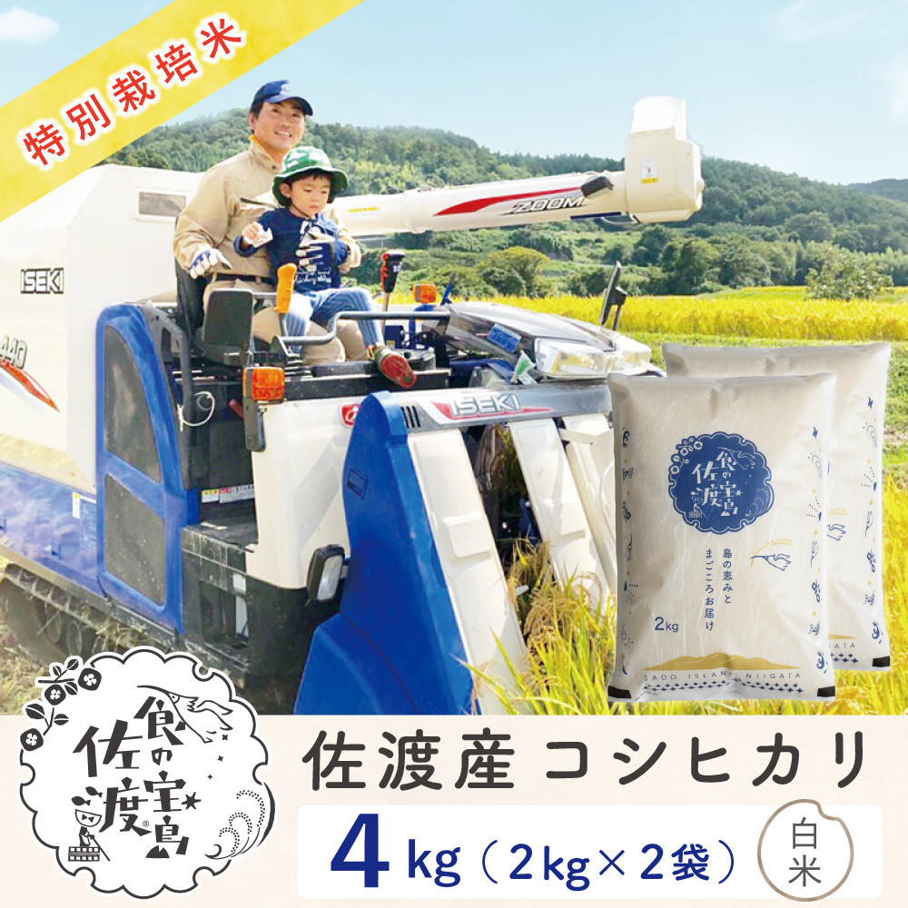 佐渡島産コシヒカリ&nbsp;白米4Kg（2Kg×2袋）&nbsp;特別栽培米&nbsp;農家直送
