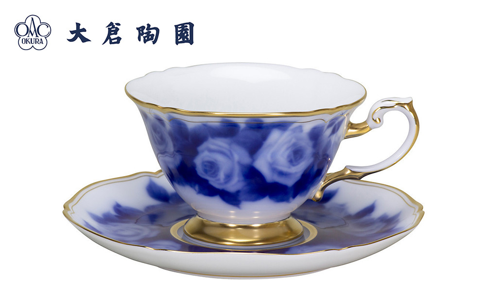 ローズカップコレクション「ラ・フランス」カップ&ソーサー〈大倉陶園〉