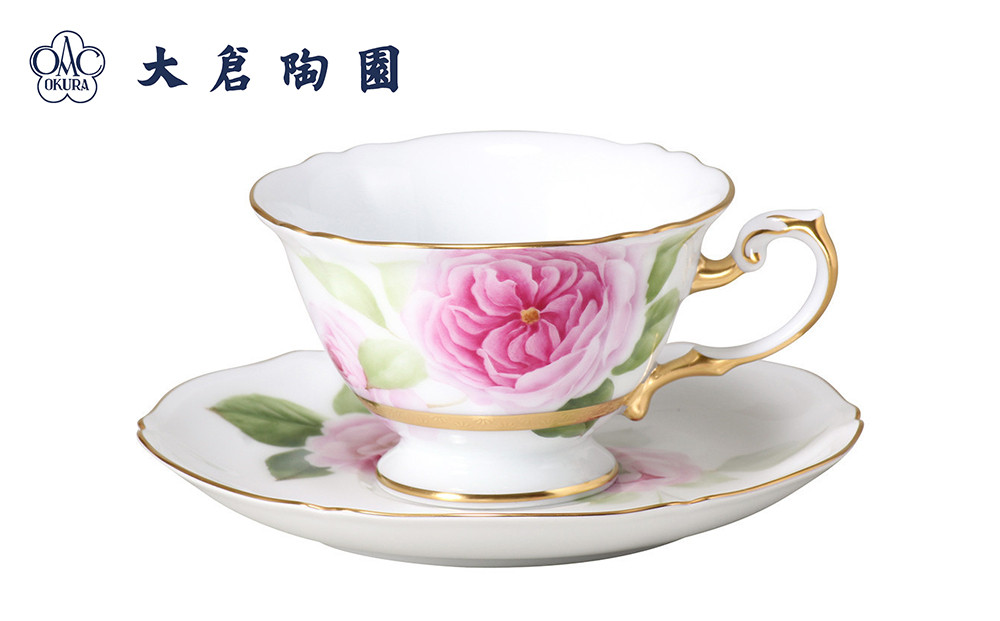 【手描き】プリンセスマサコカップ&ソーサー＜大倉陶園＞