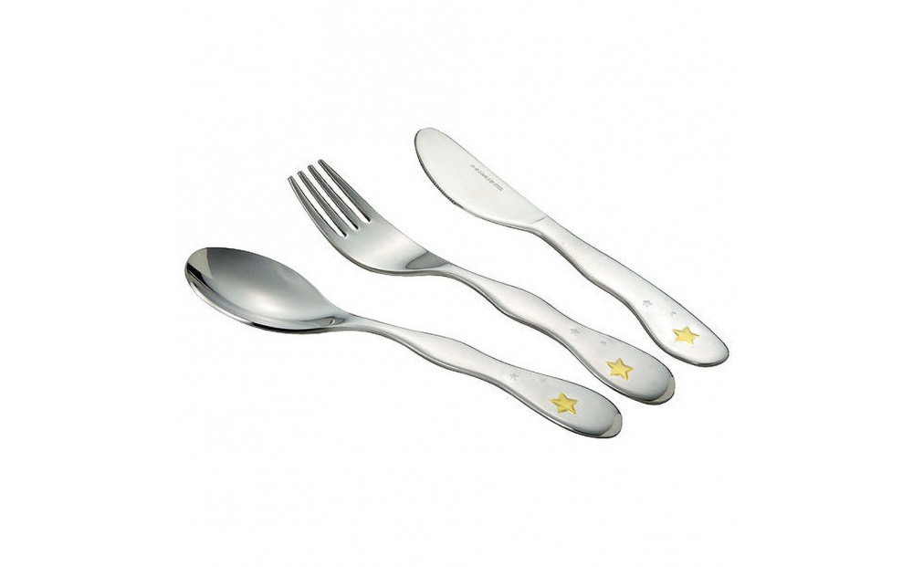 ナルミ クラウンキッズ カトラリー3点セット(シャイニングスター) 14cm SK596-10