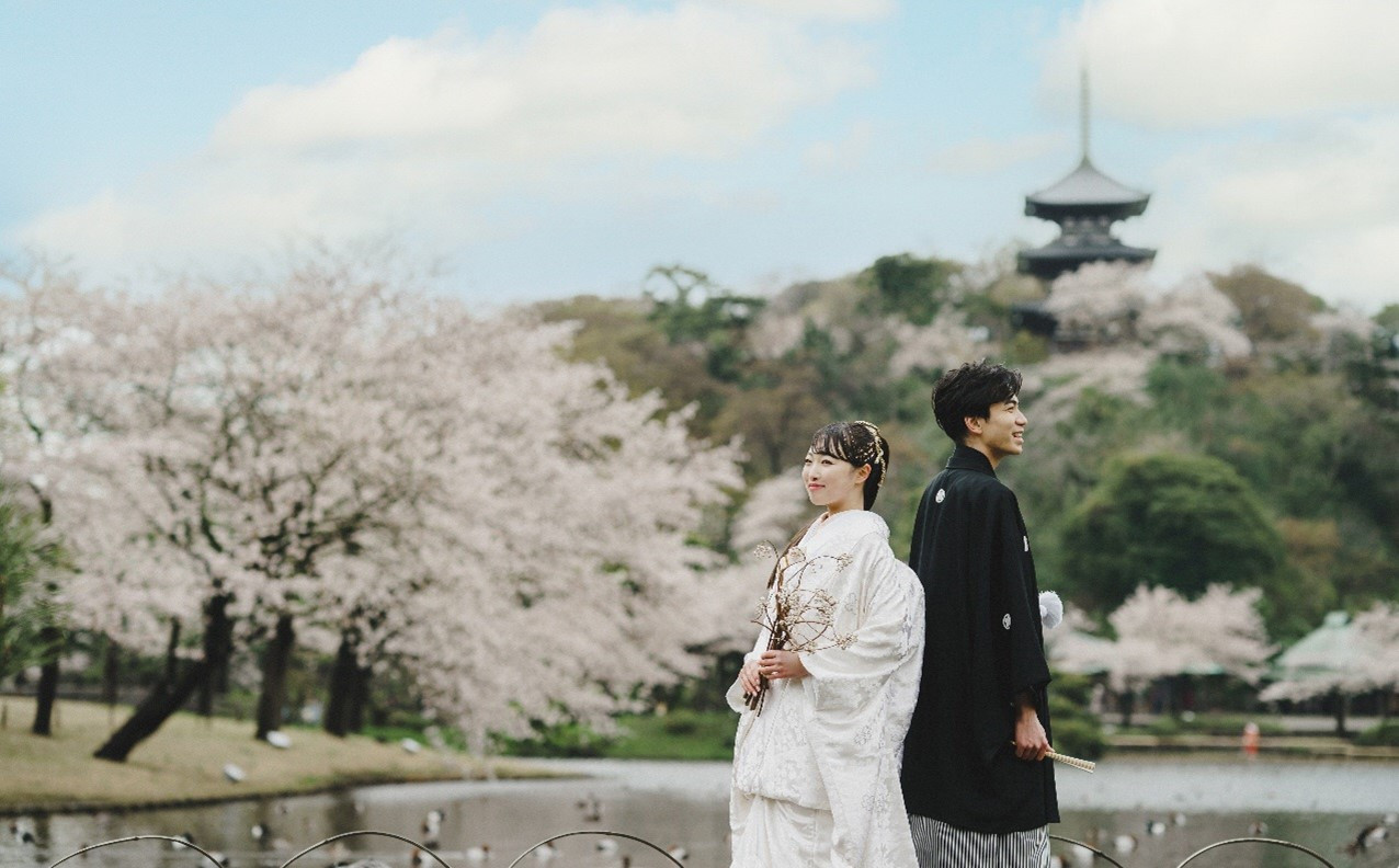 四季折々の表情が楽しめる名勝庭園「三溪園」でのウェディングフォト